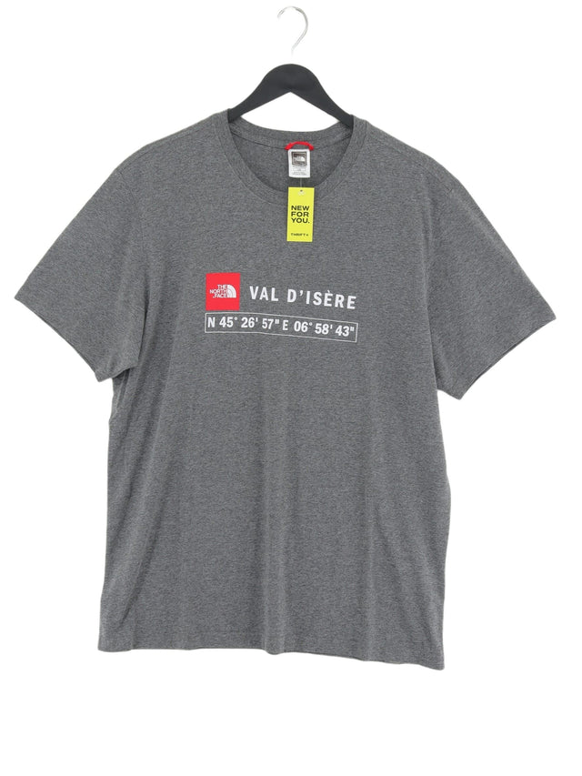 The North Face Men's T-Shirt L Grey Cotton with Polyester