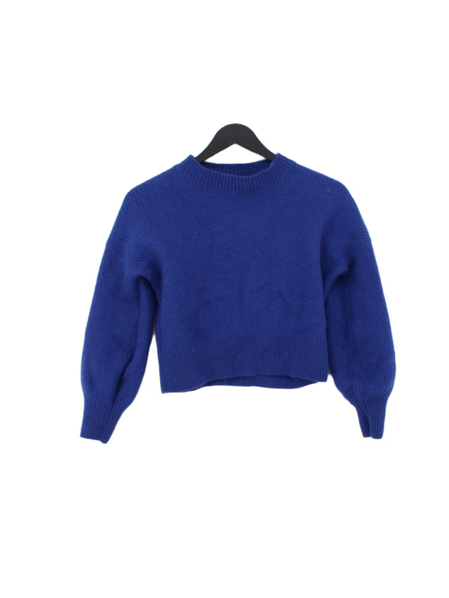 John Lewis Women's Jumper UK 14 Blue Wool with Nylon