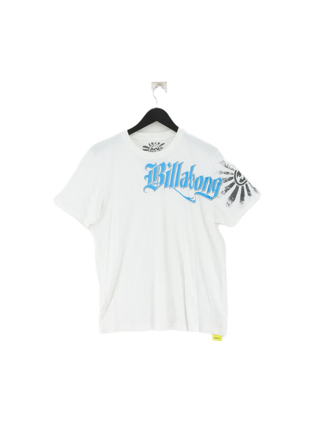 Billabong Women's T-Shirt L White 100% Cotton