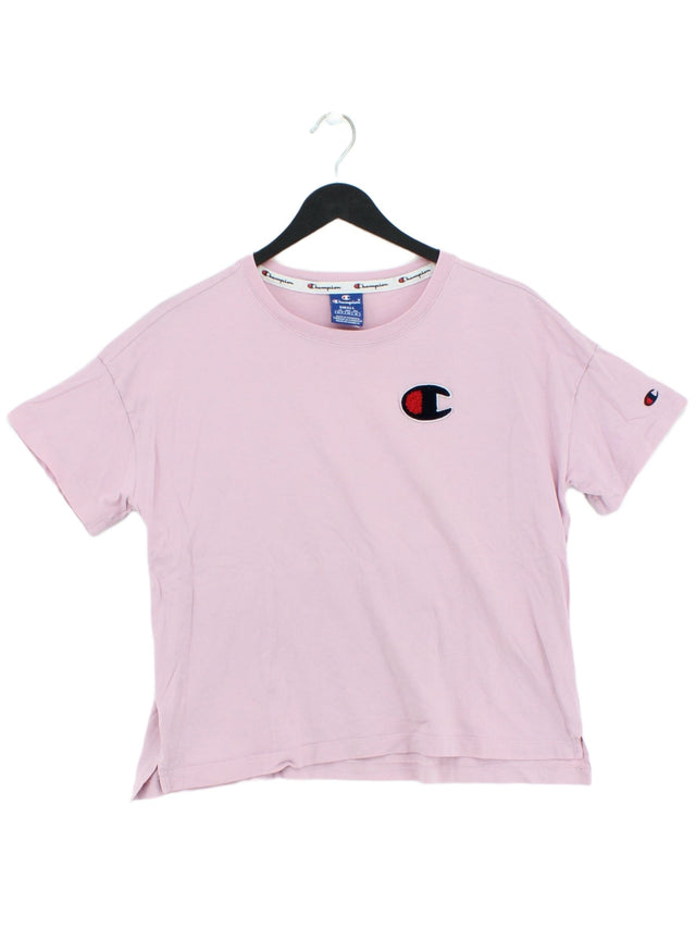 Champion Women's T-Shirt S Pink 100% Cotton