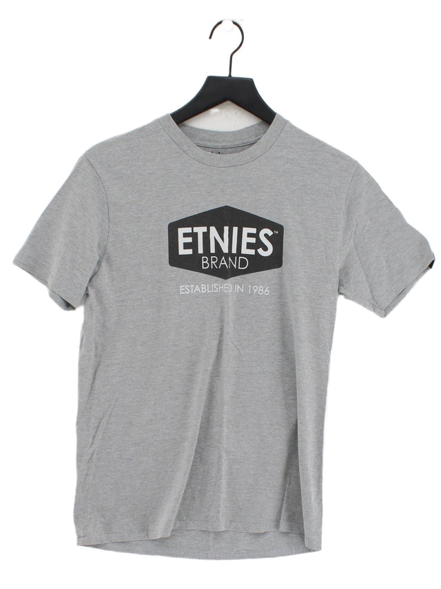 Etnies Men's T-Shirt M Grey Cotton with Polyester