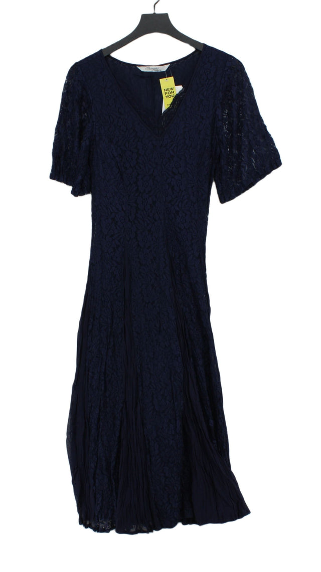 Together Women's Midi Dress UK 12 Blue Viscose with Cotton, Polyamide