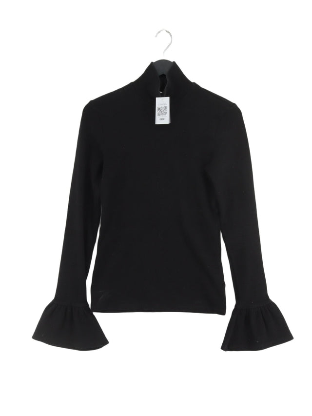 & Other Stories Women's Top UK 10 Black Cotton with Elastane