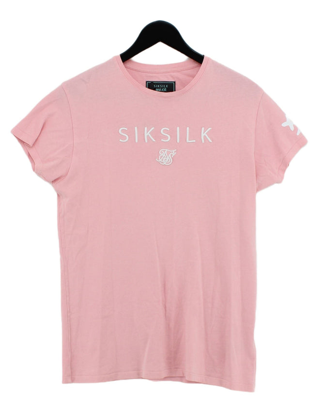 SikSilk Men's T-Shirt XS Pink 100% Cotton