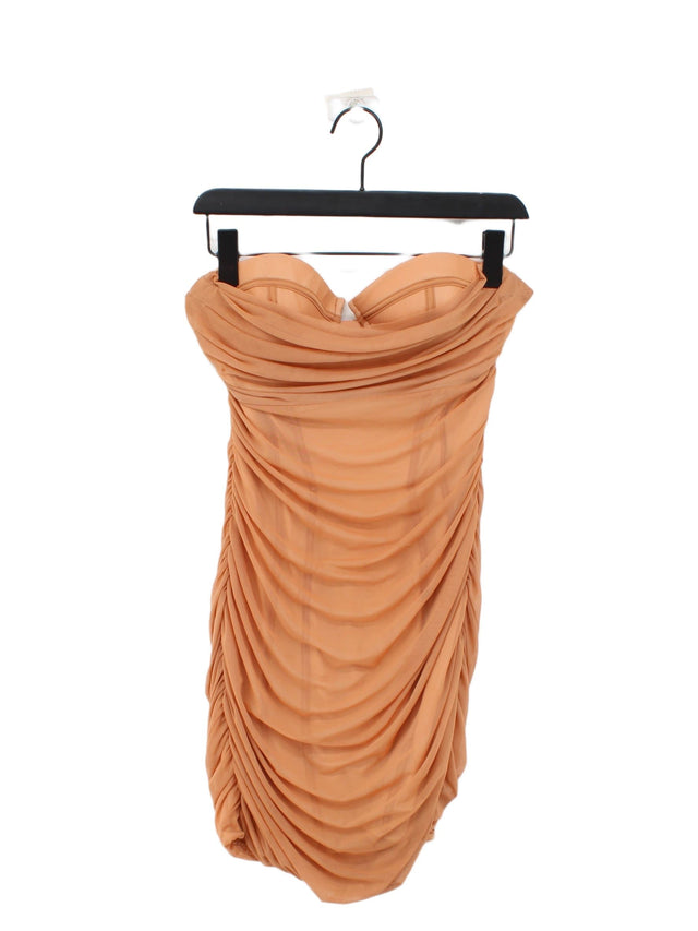 Oh Polly Women's Mini Dress UK 14 Orange Polyester with Elastane