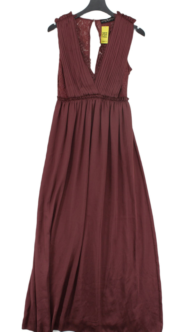 Little Mistress Women's Maxi Dress UK 8 Brown Cotton with Nylon, Polyester