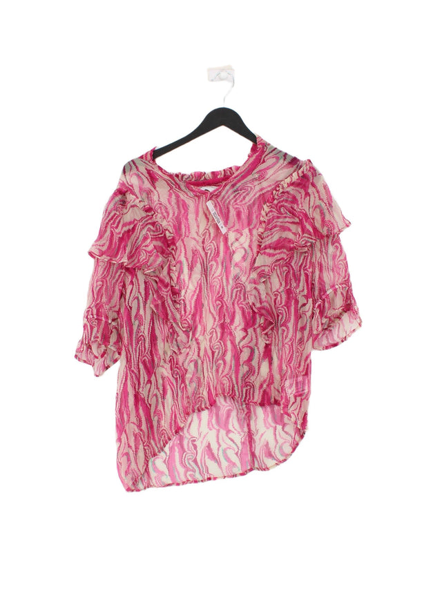 POM Amsterdam Women's Blouse UK 10 Pink 100% Viscose