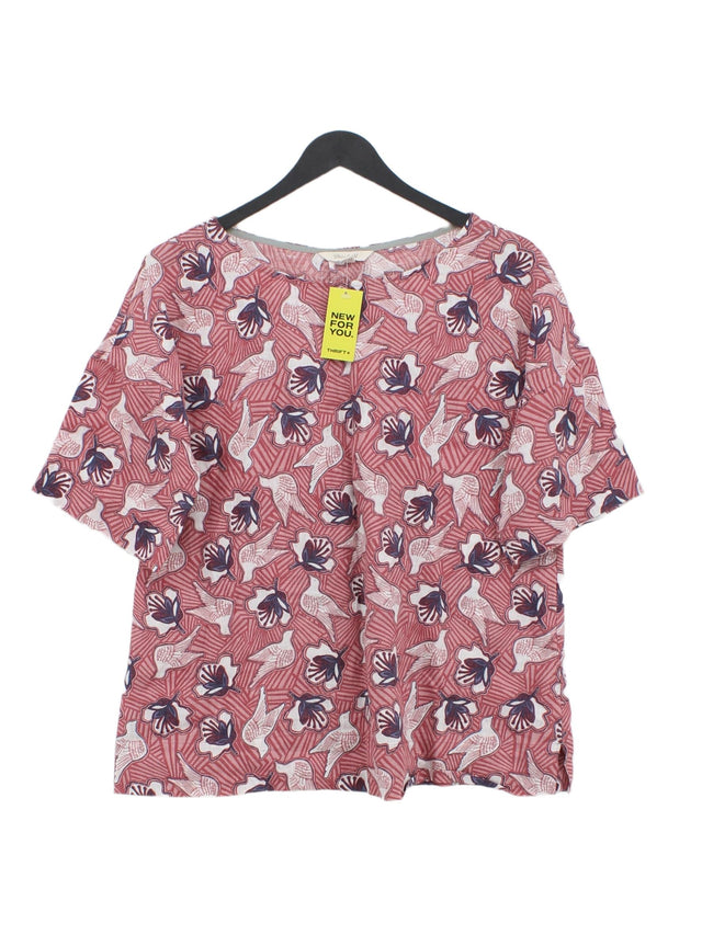 White Stuff Women's T-Shirt UK 14 Pink 100% Linen