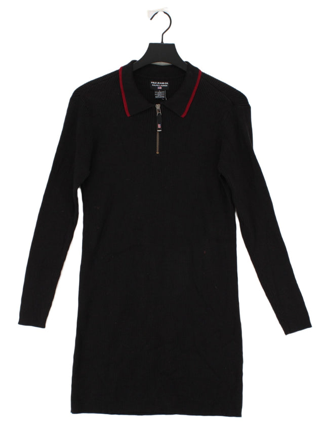 Ralph Lauren Women's Midi Dress L Black 100% Cotton
