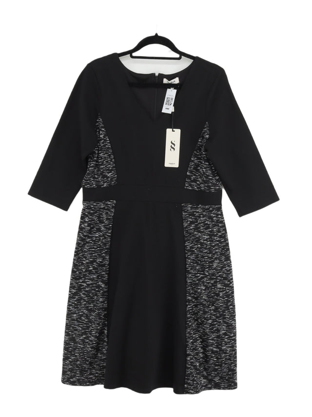 Studio 8 Women's Midi Dress UK 18 Black Viscose with Elastane, Nylon, Polyester