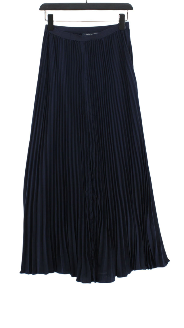 French Connection Women's Midi Skirt UK 6 Blue 100% Polyester