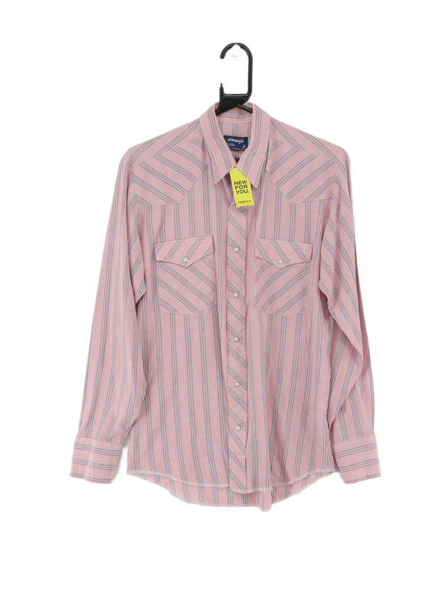 Vintage Wrangler Men's Shirt M Pink 100% Other
