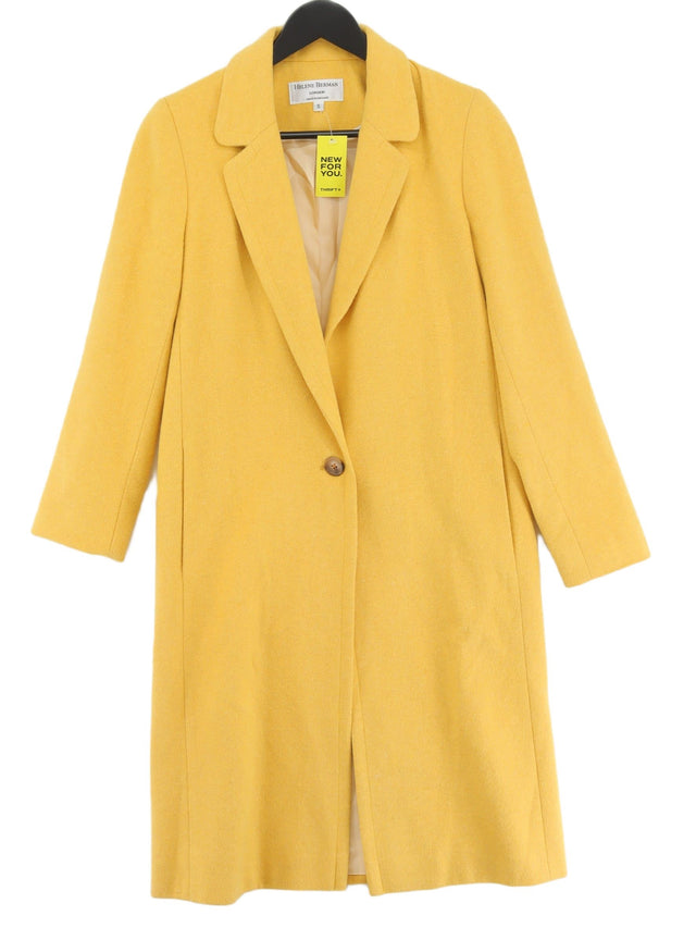 Helene Berman Women's Coat S Yellow Acrylic with Polyester, Wool
