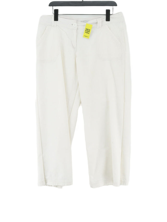 Next Women's Suit Trousers UK 14 White Linen with Viscose