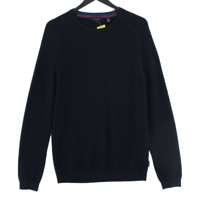 Ted Baker Women's Jumper UK 12 Blue Wool with Polyester