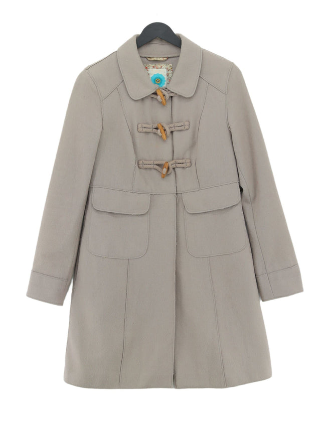 White Stuff Women's Coat UK 8 Tan Wool with Cotton, Polyester, Viscose