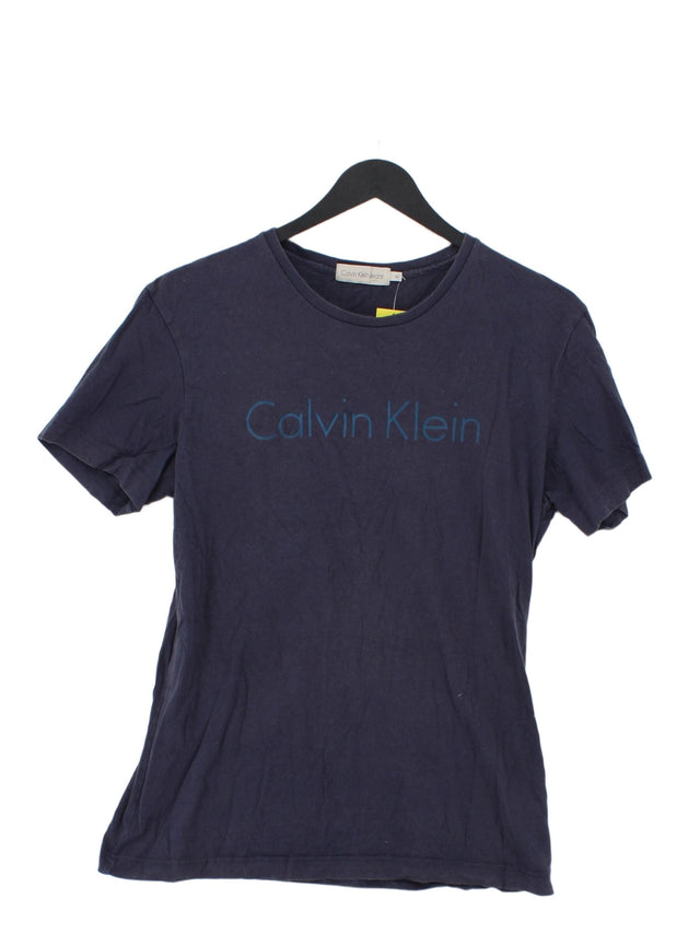 Calvin Klein Men's T-Shirt M Blue 100% Cotton