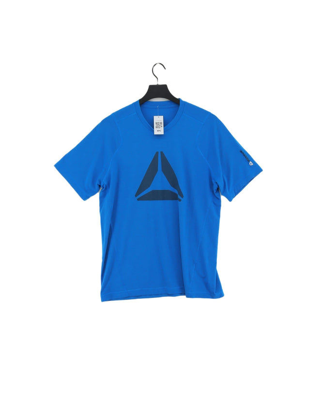 Reebok Men's T-Shirt M Blue Polyester with Elastane