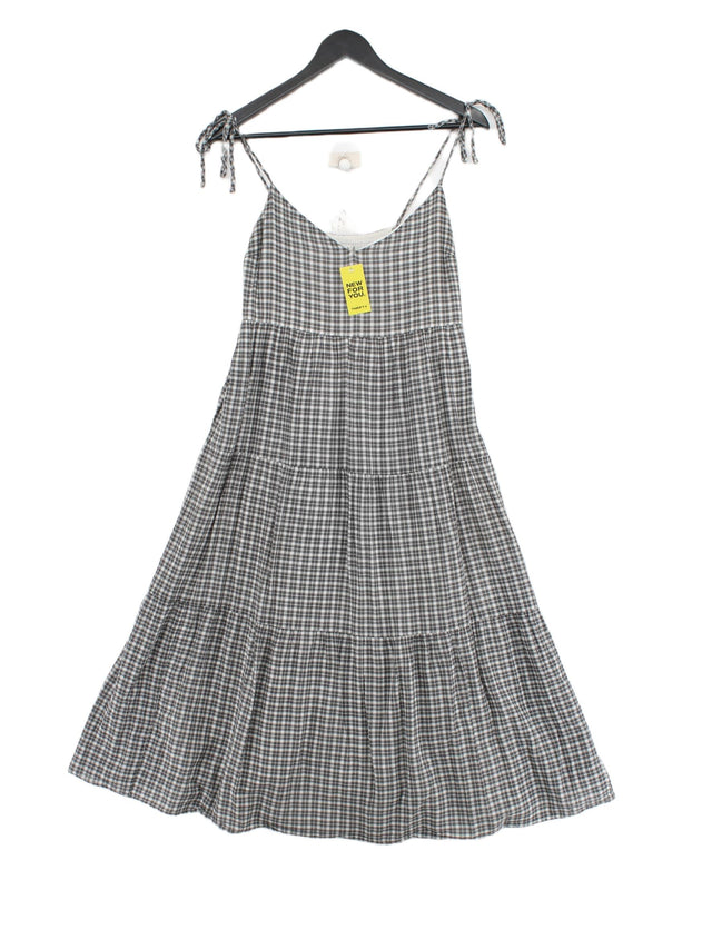 Abercrombie & Fitch Women's Midi Dress M Grey Cotton with Elastane