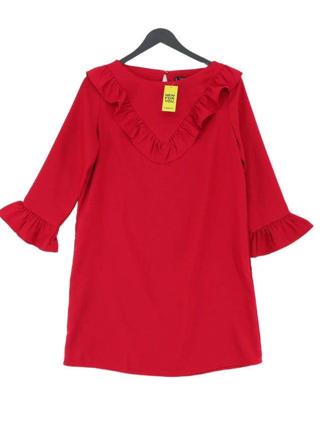 Mango Women's Midi Dress XS Red 100% Polyester