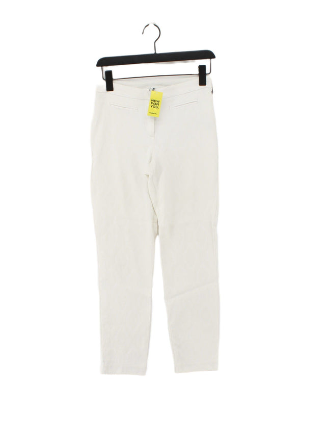 Topshop Women's Suit Trousers UK 8 White Viscose with Cotton, Elastane