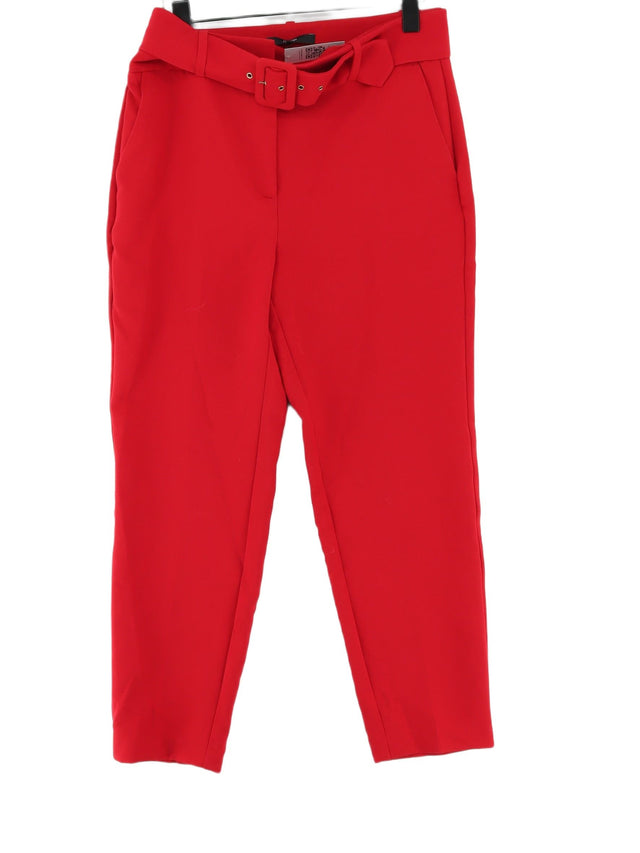 Next Women's Suit Trousers UK 12 Red Polyester with Elastane, Viscose