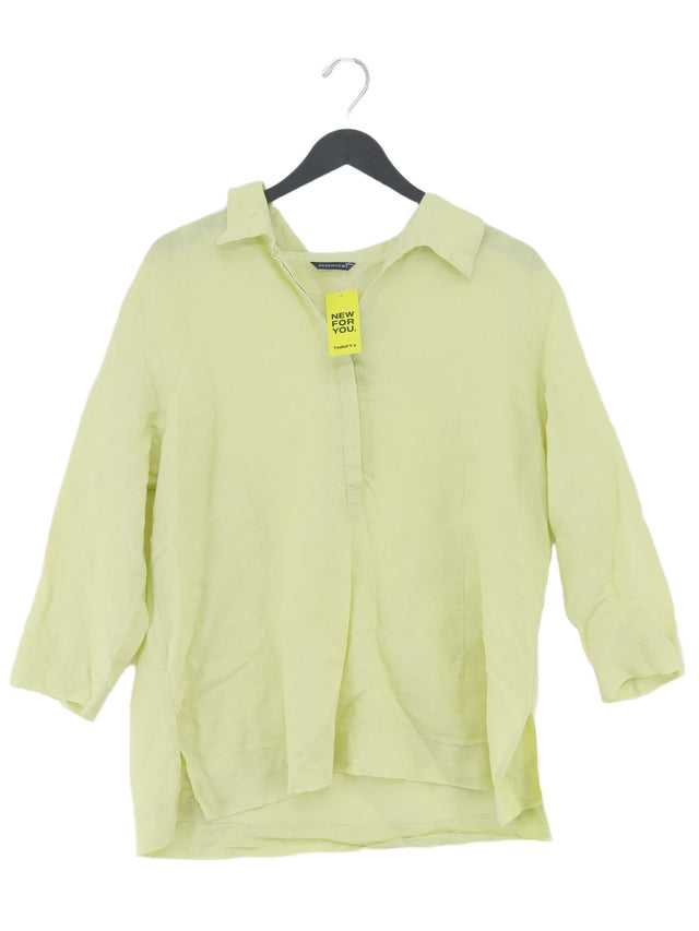 Debenhams Women's Blouse UK 16 Yellow Linen with Cotton