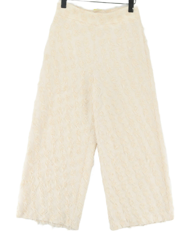 Zara Women's Suit Trousers S Cream 100% Polyester