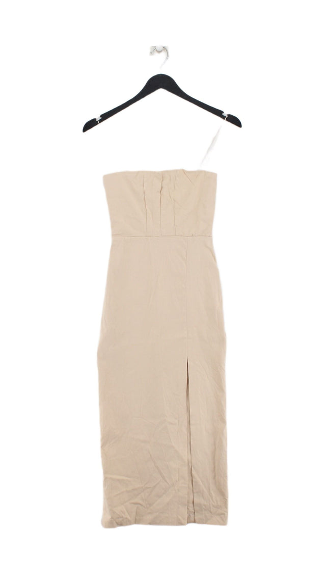 Vesper Women's Midi Dress UK 6 Tan Viscose with Nylon, Spandex