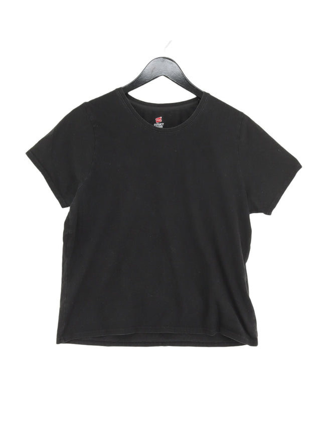Hanes Women's T-Shirt XL Black Cotton with Spandex