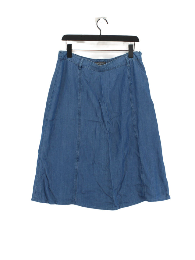 Laura Ashley Women's Midi Skirt UK 14 Blue 100% Lyocell Modal