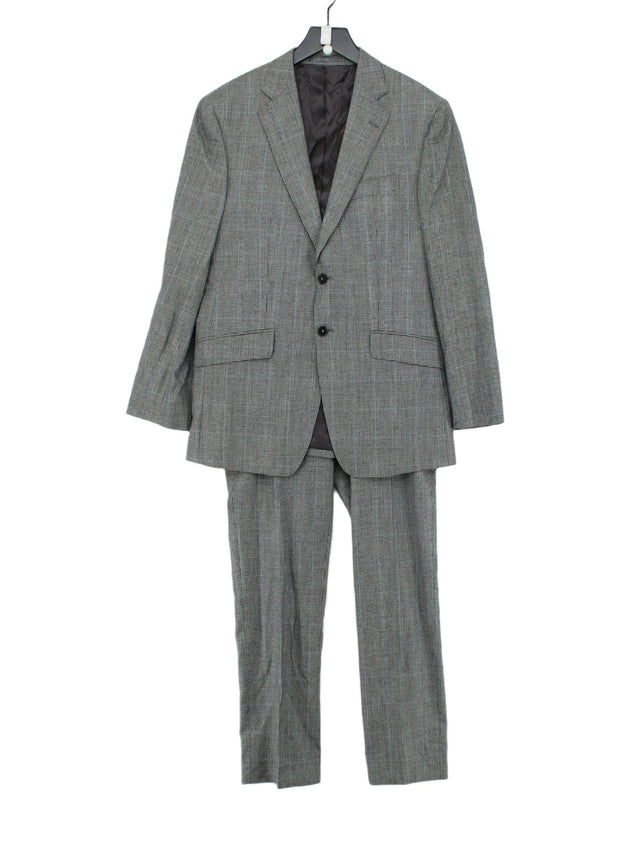 Charles Tyrwhitt Men's Two Piece Suit Chest: 40 in; Waist: 32 in Grey 100% Wool