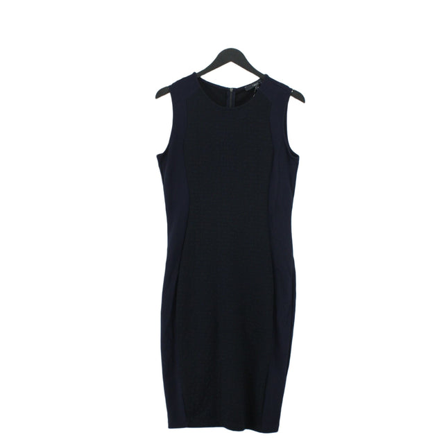 Next Women's Midi Dress UK 12 Blue Polyester with Elastane, Nylon, Viscose