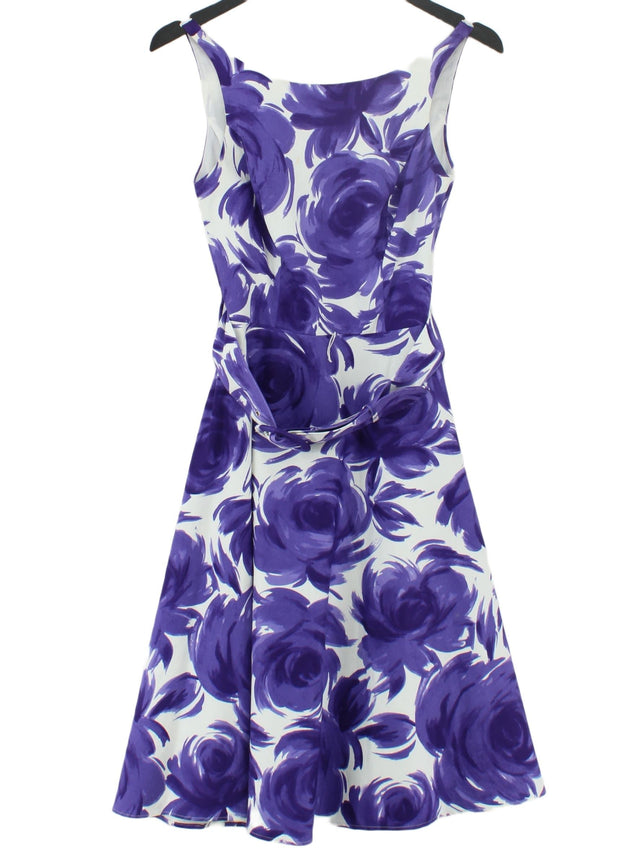 Debenhams Women's Midi Dress UK 6 Purple Cotton with Elastane, Polyester