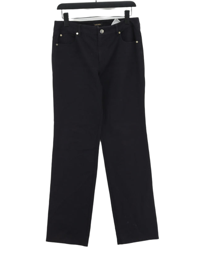 ESCADA Women's Trousers UK 10 Black Cotton with Elastane