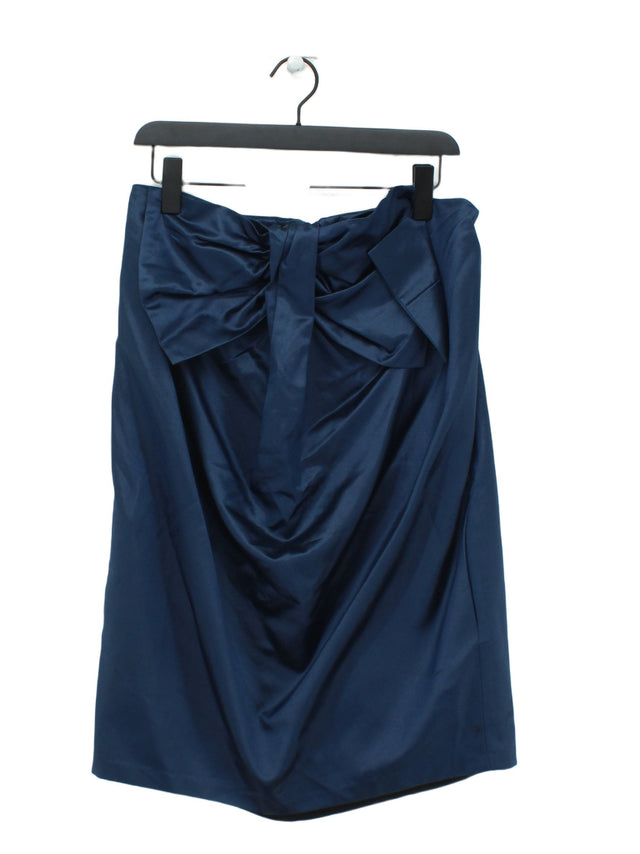 Whistles Women's Midi Skirt UK 12 Blue 100% Cotton