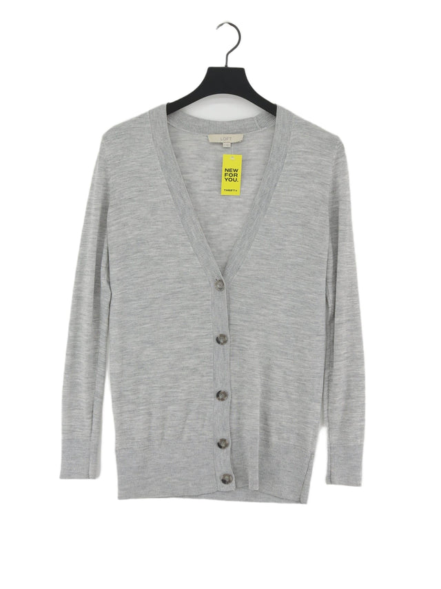 Loft Women's Cardigan S Grey Acrylic with Polyester, Wool
