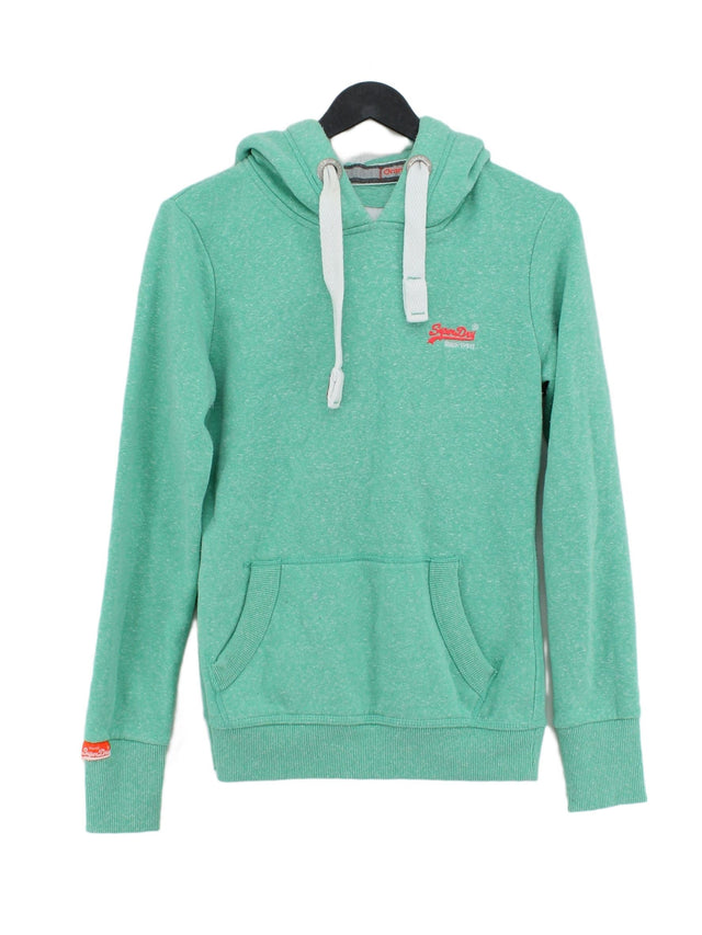 Superdry Women's Hoodie S Green Polyester with Cotton