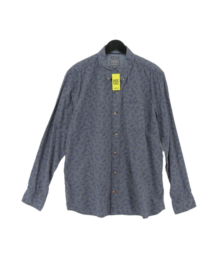 FatFace Men's Shirt L Blue 100% Cotton