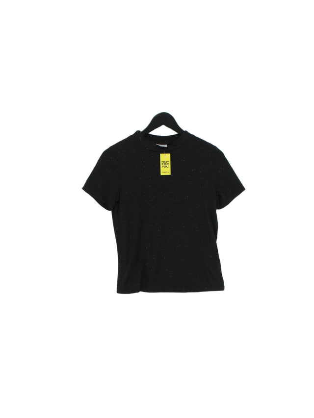 Oliver Bonas Women's T-Shirt UK 8 Black Polyester with Viscose