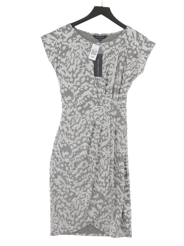 French Connection Women's Midi Dress UK 10 Grey 100% Polyester