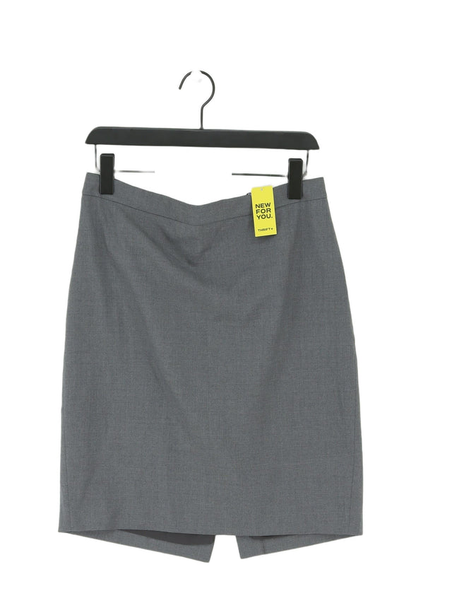 J. Crew Women's Midi Skirt UK 12 Grey Wool with Polyester