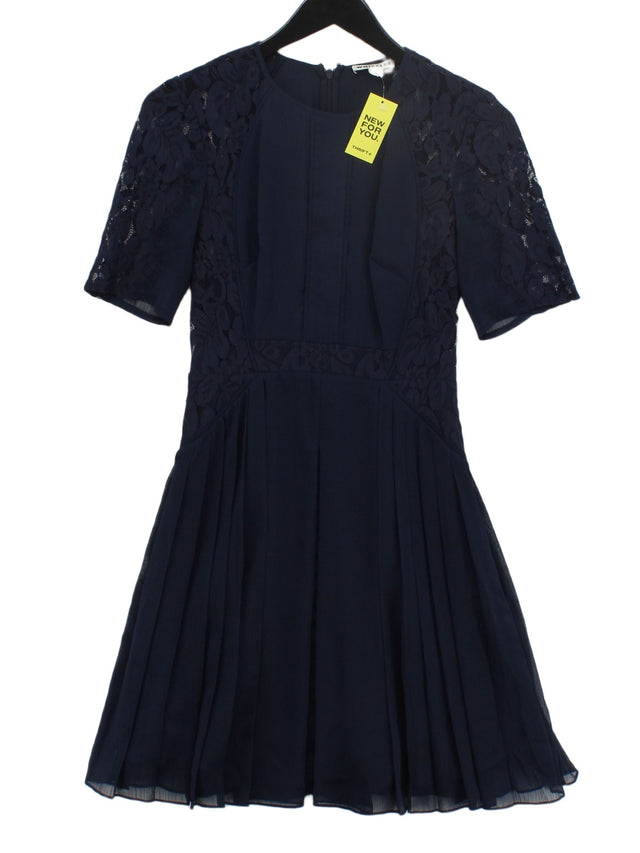 Whistles Women's Midi Dress UK 6 Blue Polyester with Nylon