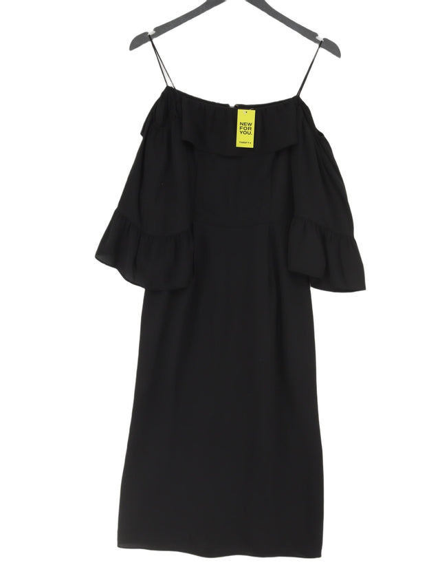 Whistles Women's Midi Dress UK 8 Black 100% Polyester