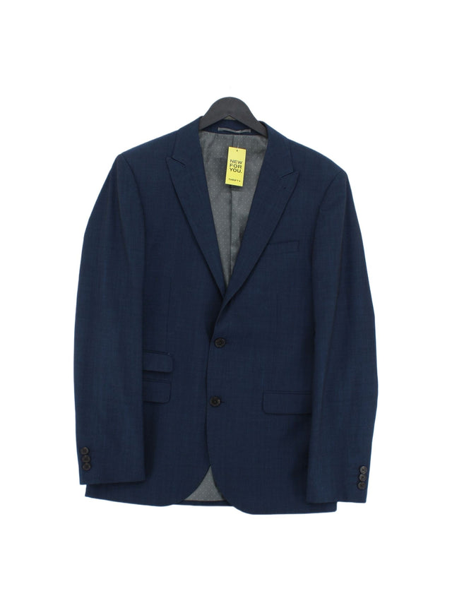 Next Men's Blazer Chest: 38 in Blue Wool with Polyester