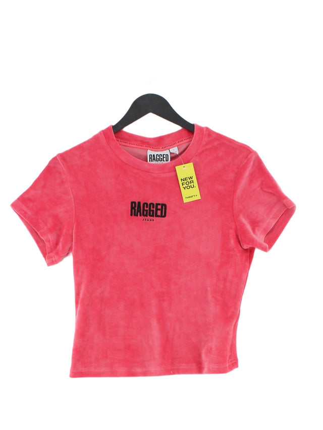 Ragged Jeans Women's T-Shirt S Pink Elastane with Polyester