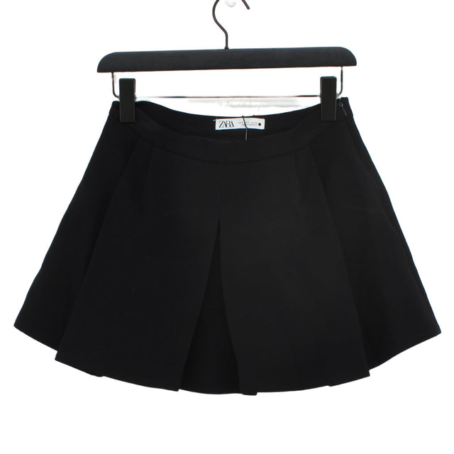Zara Women's Mini Skirt S Black Polyester with Viscose
