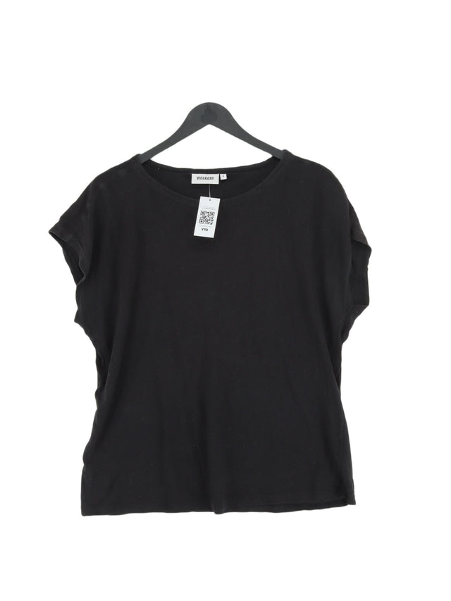 Weekday Women's T-Shirt M Black 100% Cotton