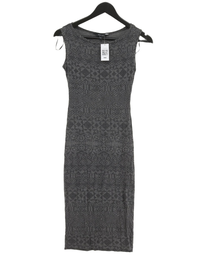 New Look Women's Midi Dress UK 8 Grey Viscose with Elastane