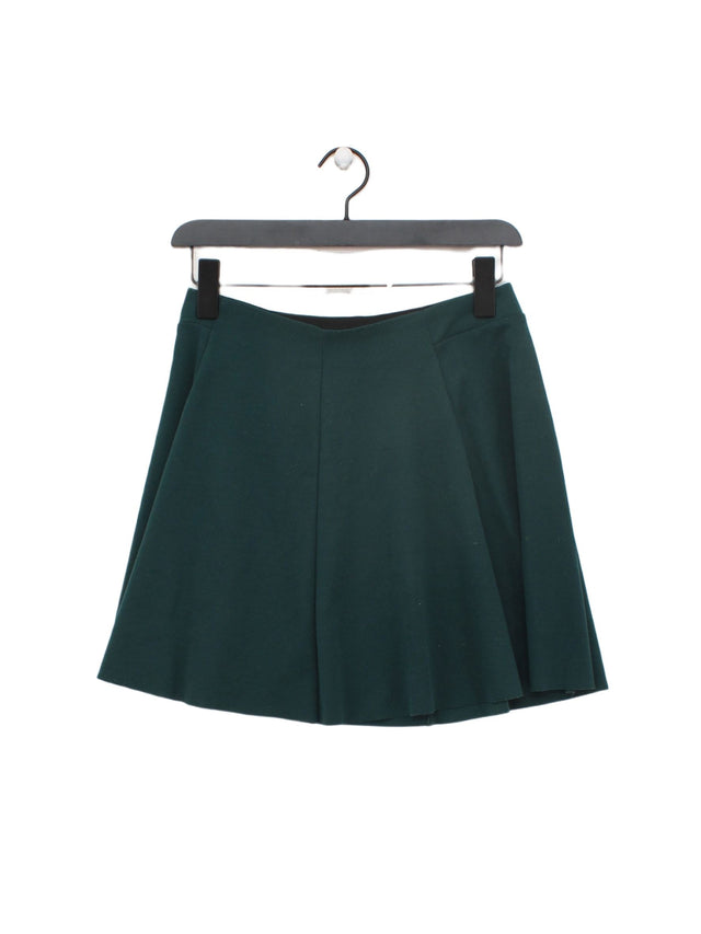 Bershka Women's Mini Skirt M Green Polyester with Elastane